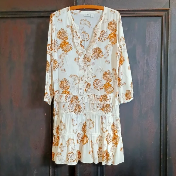 cream dress with brown flowers Baltic Born Womens Katherine Maxi Dress | Cream + Rust Floral